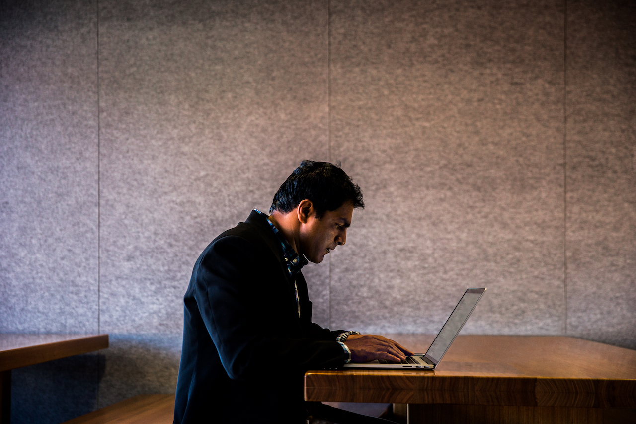 Man working on laptop