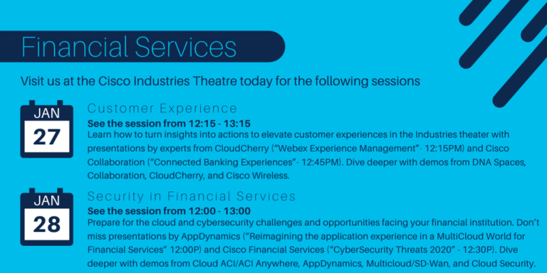 financial services sessions at Industries Theatre