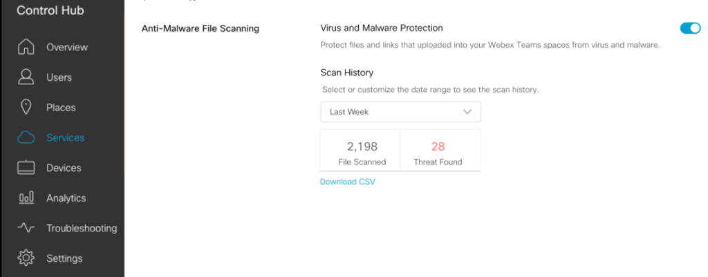 Administrator control for anti-malware scan