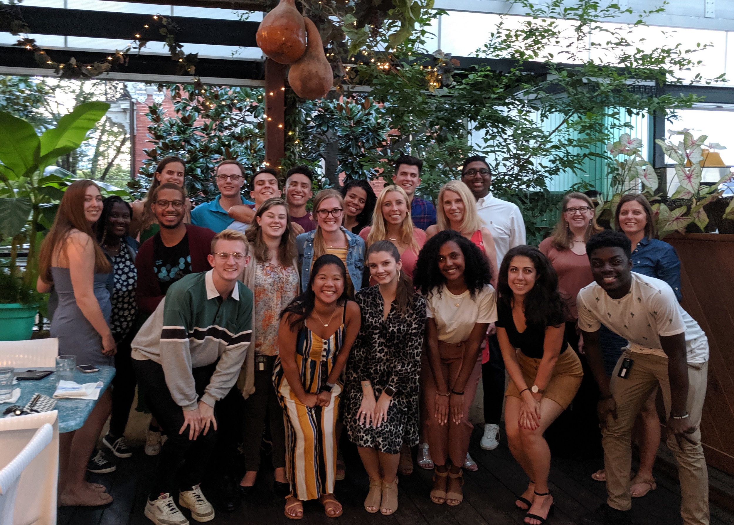 Alyssa and her fellow interns enjoying the intern farewell dinner.