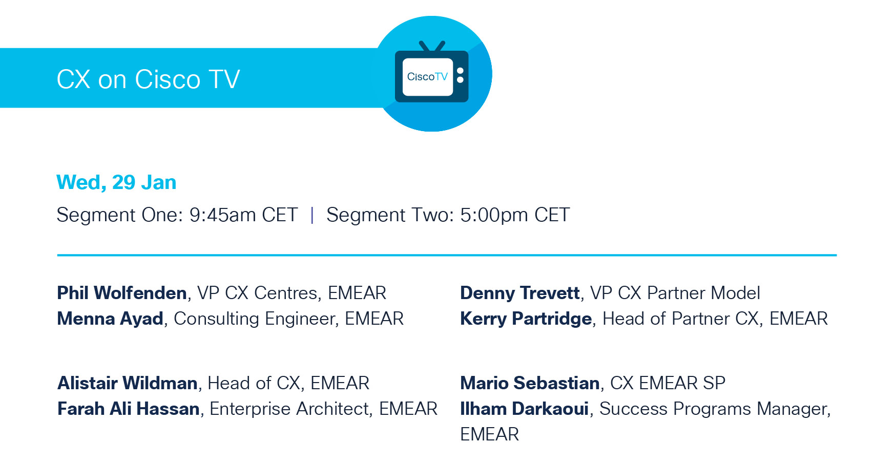 Cisco TV CX Segments