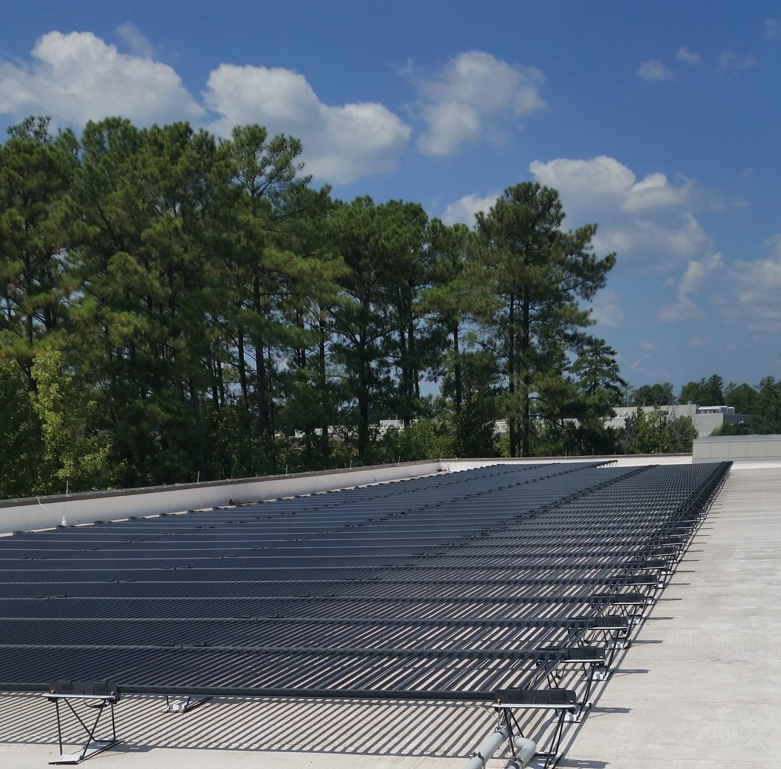 Cisco maintains a rooftop solar PV system at the RTP campus