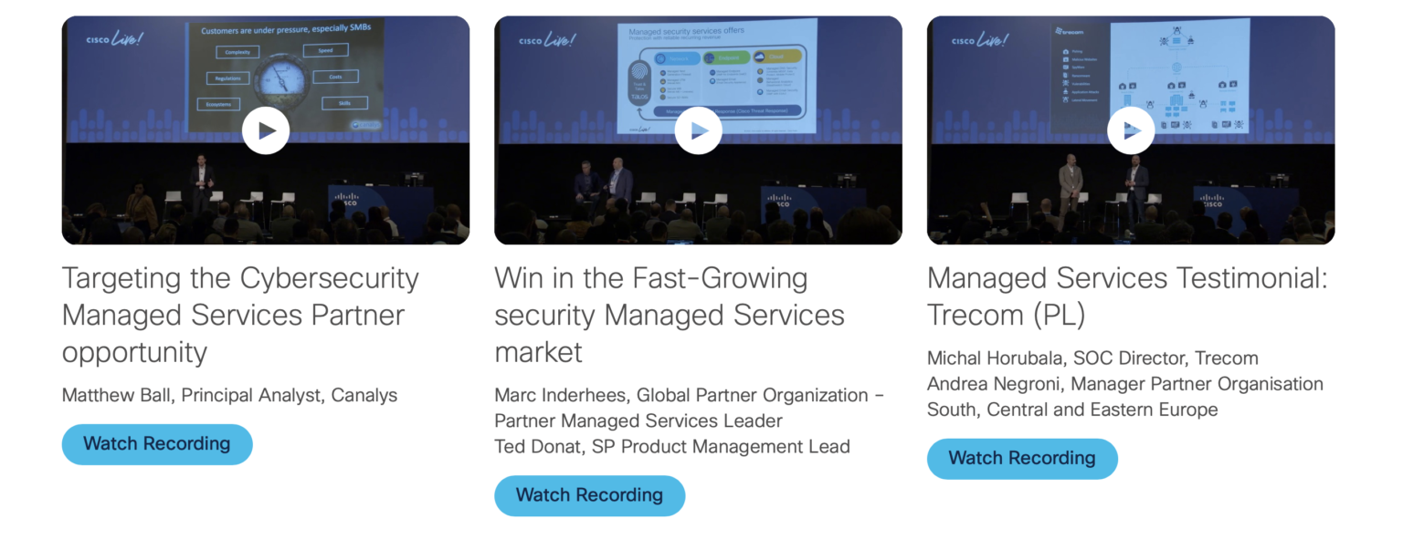 Security Managed Services: What's Now and What's Next? - Security Partner Day, Cisco Live EMEAR