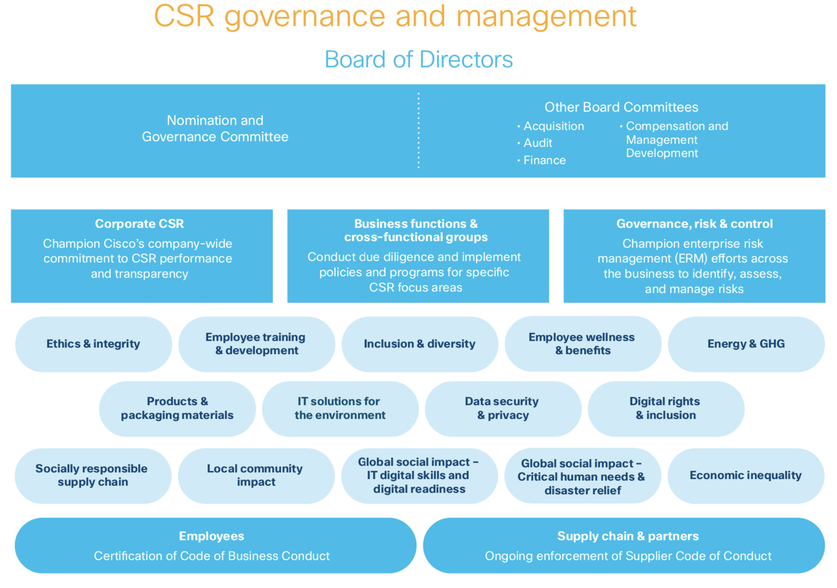 CSR governance and management 