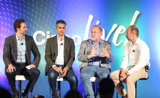 Rob Salvagno hosting a panel on Cisco Investments at Cisco Live