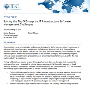 IT Infrastructure Software Management Report by IDC