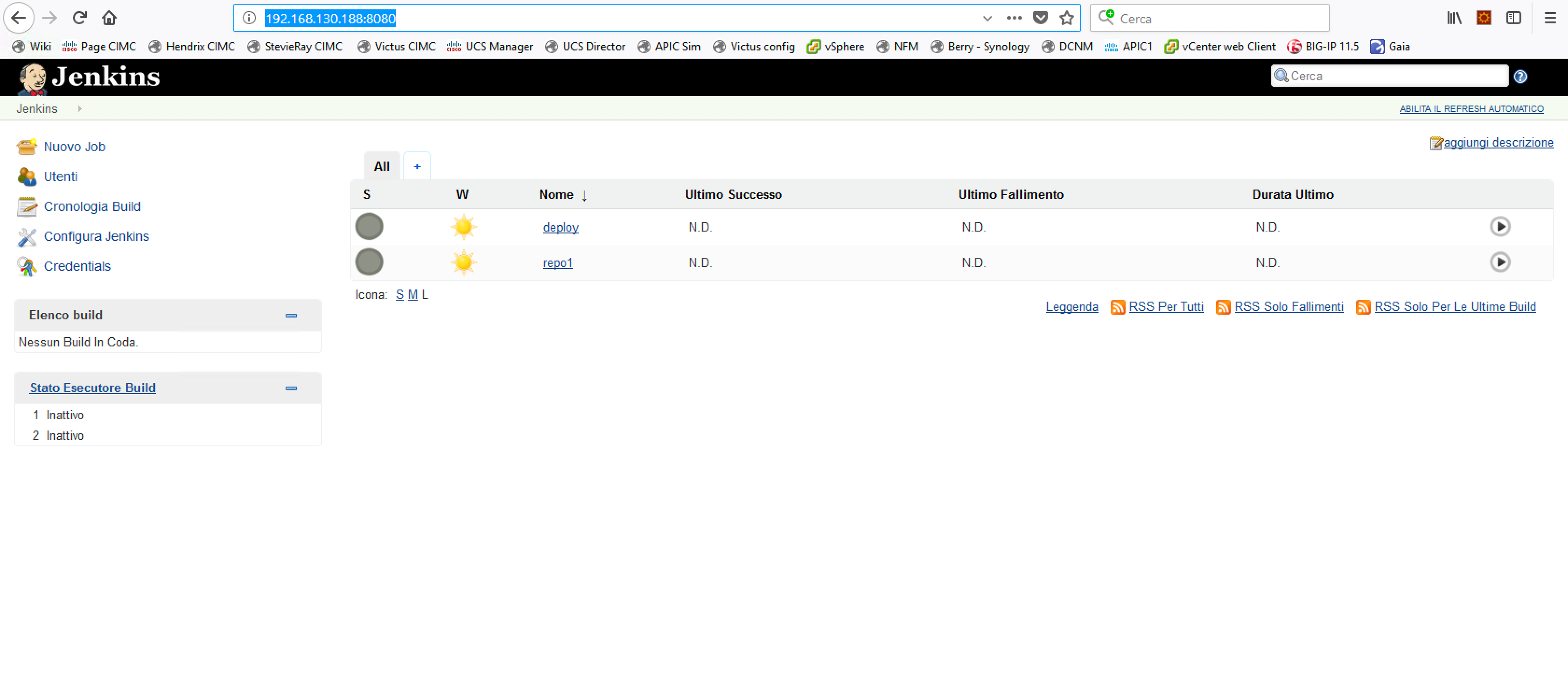 The Jenkins orchestrator and the 2 tasks created by CloudCenter