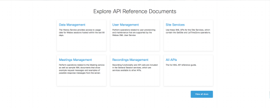 Explore API Reference Documents screen image