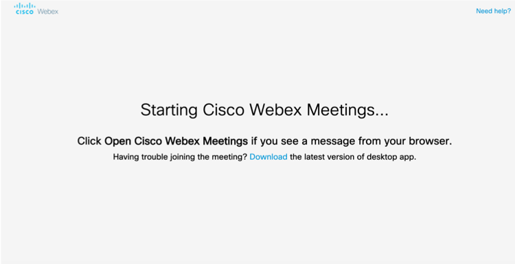 Starting Cisco Webex Meetings