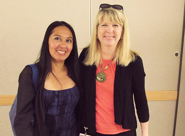 From left: Third Street Community Center’s Rosemary Baez and Cisco’s Meg North Taylor.