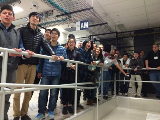 The NetRiders winners took a tour of one of Cisco's data centers on their first day in San Jose