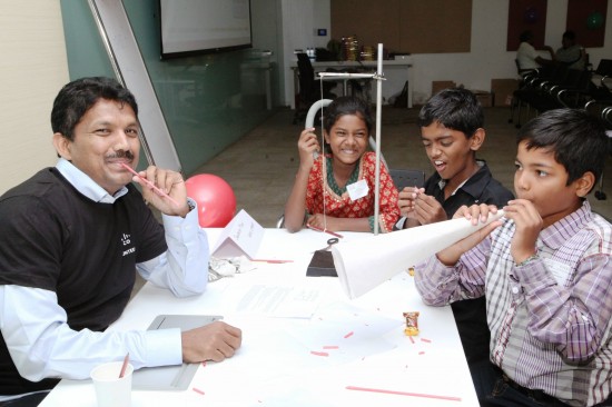 Students from Shanti Bhavan discover that STEM can be fun, learning science experiments from a Cisco employee. Shanti Bhavan is a nonprofit that educates the most socially and economically disadvantaged children of rural India.
