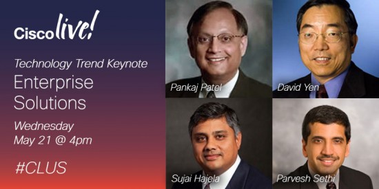 From Cloud to Collaboration to Enterprise Solutions and more – you aren’t going to want to miss the Technology Trend keynotes hosted by Cisco’s senior executives at Cisco Live #CLUS