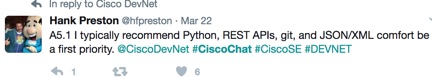 Cisco Chat DevNet Developer 