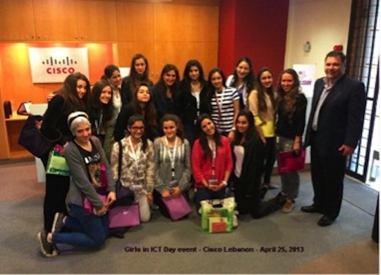 Cisco Lebanon staff hosted 16 high school juniors for their Girls in ICT event.