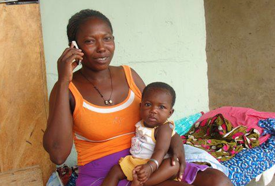 Belinda and her child never fell sick during and after her pregnancy, thanks to messages that she received that told her about proper nutrition and exclusive breastfeeding. Photo courtesy Grameen Foundation