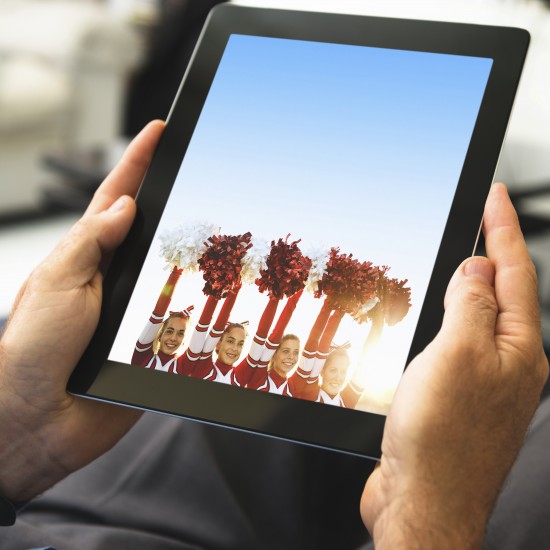 Hands.Tablet.Cheerleaders