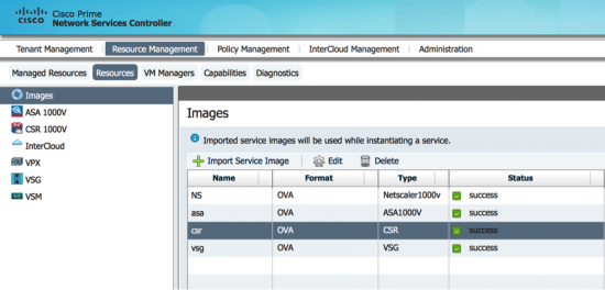 Importing service VM images