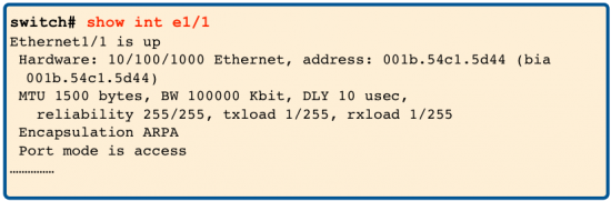 The basic show interface CLI command