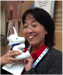 Olivia Shen Green participating in a unicorn scavenger hunt at the 2014 Grace Hopper Celebration of Women in Computing – unicorns, like technical women, are everywhere!