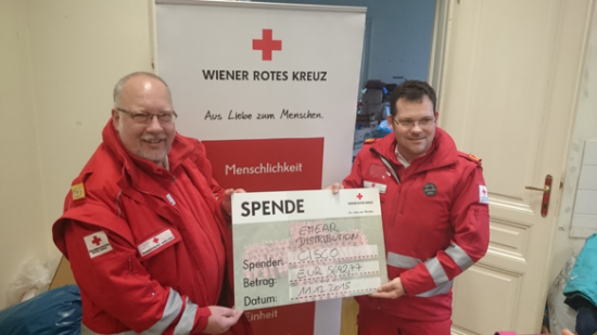 At the Cisco EMEAR Distribution Forum in Vienna in December, 18 bags of clothes were collected and over $6,200 was raised to support two Austrian charities. 