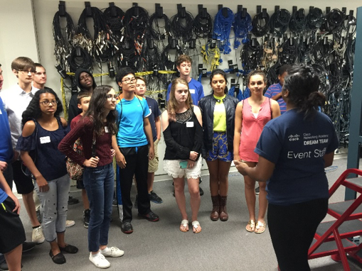 Cisco TAC engineers took students on TAC lab tours during CyberCamp, inspiring the young men and women to pursue careers in the cybersecurity field. 
