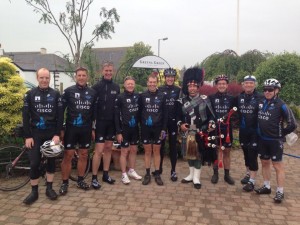 Cisco team with local piper in the famous Gretna Green Blacksmith's Shop