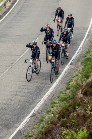 Cisco Team Climbing Up Though Glencoe