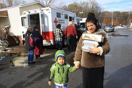 The American Red Cross distributes food in New Jersey
