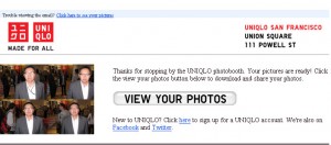 Uniqlo Photo Booth Email