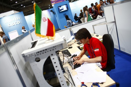 A student competes in Skill #39, IT Network Systems Administration, at WorldSkills 2013 in Leipzig, Germany. About 90% of Skill #39 competitors participate in Cisco Networking Academy. Photo courtesy WorldSkills.