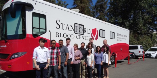 Blood donation truck.