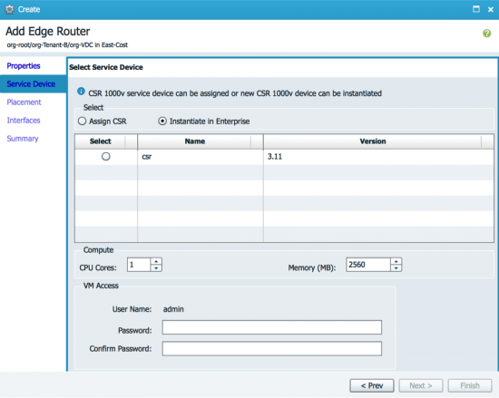 CSR 1000V instantiation