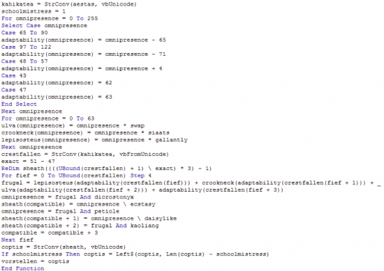 Figure 7.0: VBA Base64 implementation