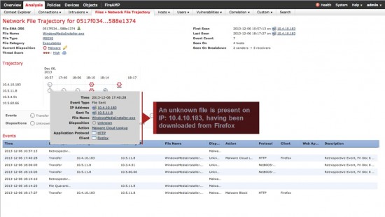 Figure 2b – Trajectory showing file originally downloaded by FireFox