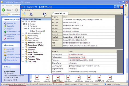 Image 6. Our test Windows XP workstation trying to open the sys file of ZxShell LOVEUSD driver