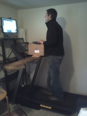 Marc Musgrove on his treadmill.
