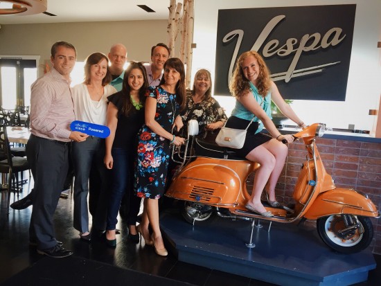 Nicki (on the Vespa) and the Global Partner Marketing Team at Cisco.