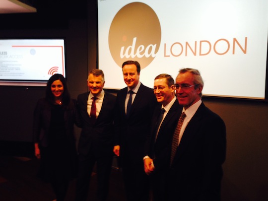 Phil Smith, Cisco senior vice president for UK and Ireland  and Prime Minister David Cameron at IDEALondon