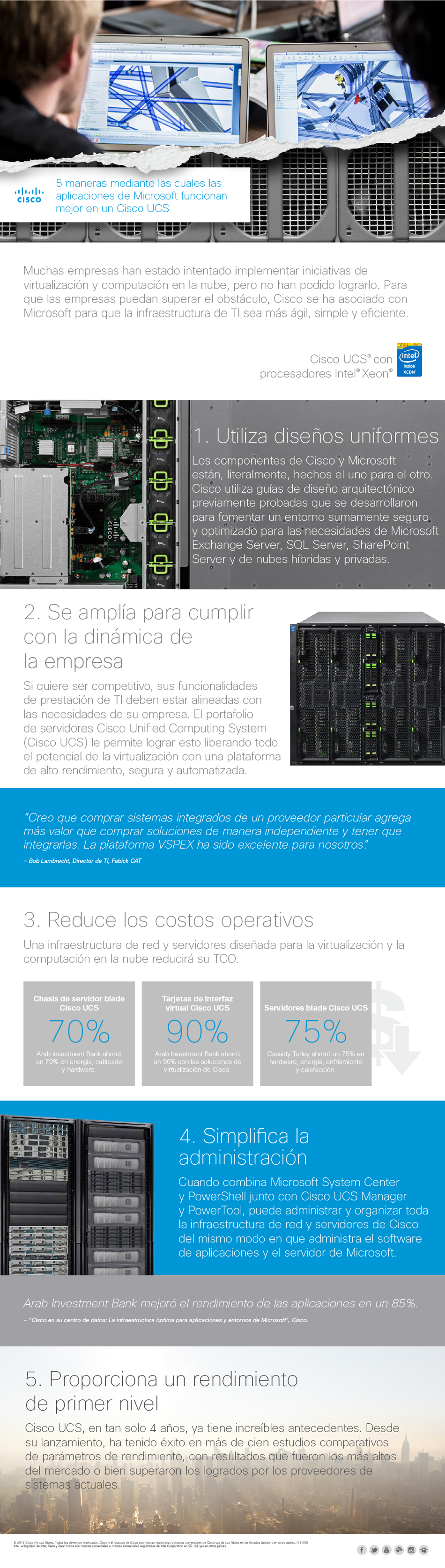 Cinco maneras mediante las cuales las aplicaciones de Microsoft funcionan mejor en un Cisco UCS-01