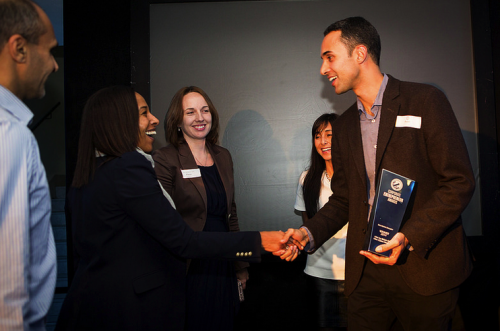 Robin presents the British Gas team with the Best Market Disruptor Award