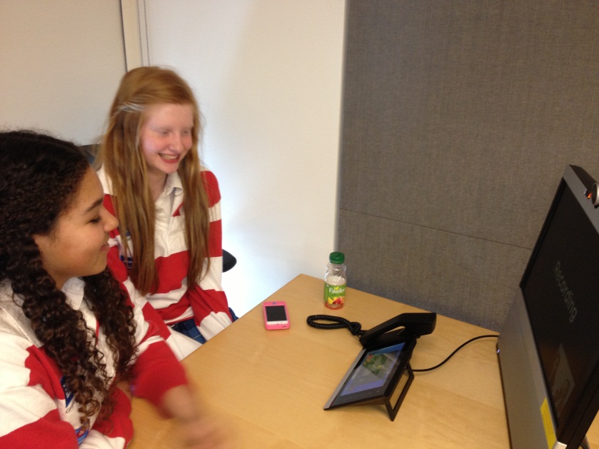 Two Trafalgar Castle students record their thoughts on Girls in ICT Day